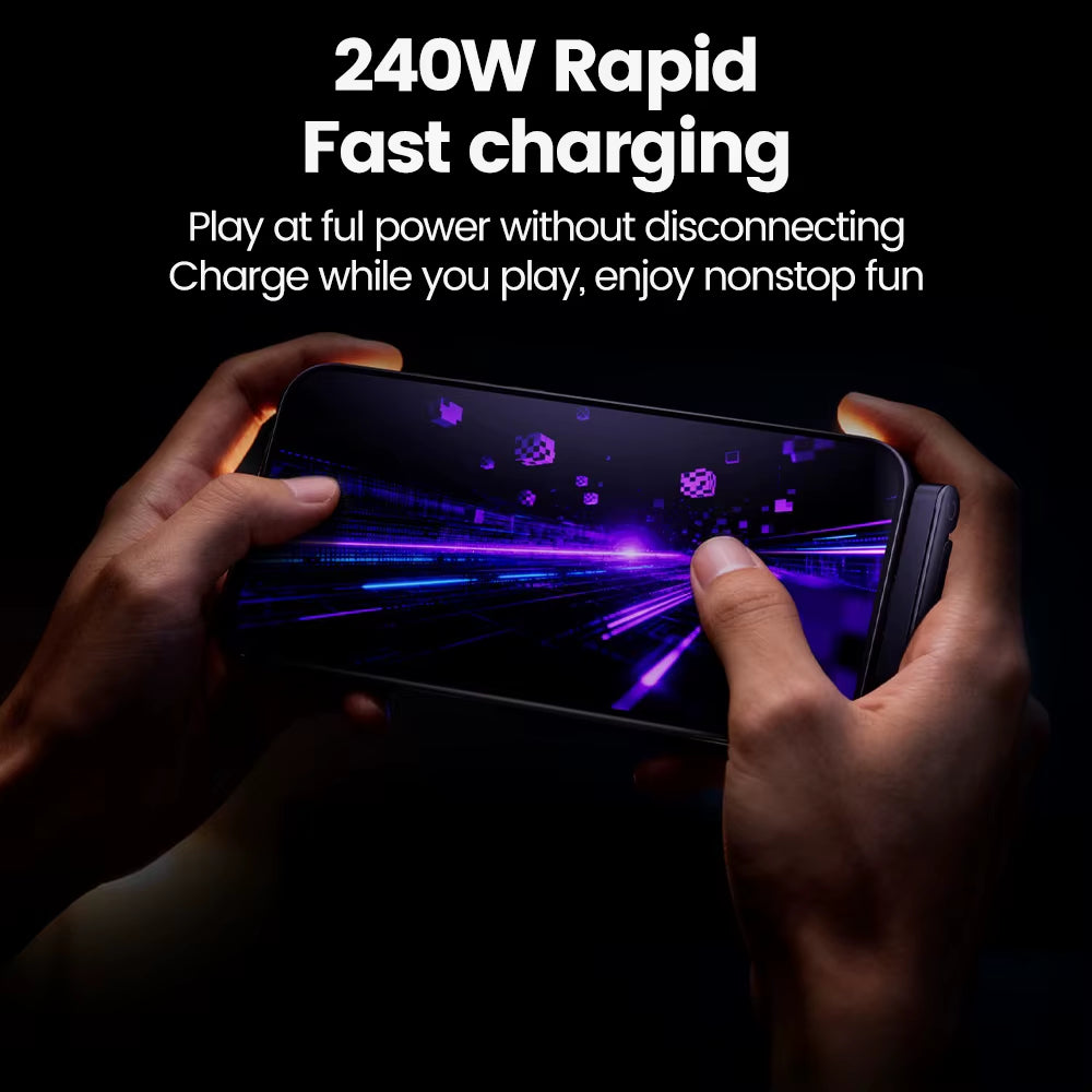 tryVexo™ 240W 2 in 1 USB C Fast Charging Foldable Bracket Data Cable Type C Desktop Holder Charging Wire for Iphone, Samsung